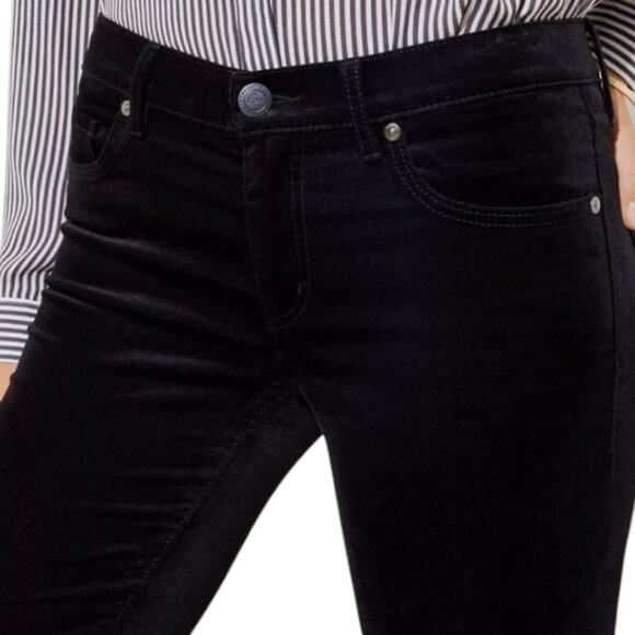 Loft Modern Bootcut Black Velvet Chic Black Flare Pants Size 10 P Petite - Picture 8 of 12